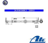 BRAKE HOSE 24.5140-0498.3 FOR MERCEDES-BENZ VIANO VITO/MIXTO/Van/Bus 2.1L 4cyl