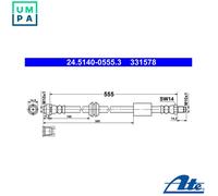 NEW BRAKE HOSE FOR MERCEDES BENZ R CLASS W251 V251 M 156 980 OM 642 950 ATE