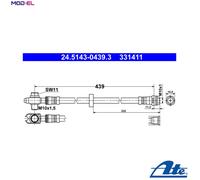 Pagid Brake Hose 6T46734 – Flexible Brake Line for VW, Audi, Skoda, Seat (Polo 6N1, Golf IV)