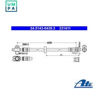 Pagid Brake Hose 6T46734 – Flexible Brake Line for VW, Audi, Skoda, Seat (Polo 6N1, Golf IV)