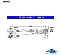 BRAKE HOSE 24.5143-0544.3 FOR VW POLO/Van/CityVan VENTO SEAT IBIZA/IV/Mk/SC/ST