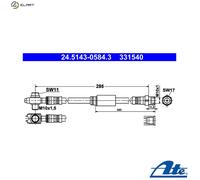 FRONT BRAKE HOSE FITS: VW JETTA VI 1.2 TSI/1.6 TDI/2.0 TDI/1.4 TSI/2.0 TFSI/2