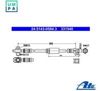 FRONT BRAKE HOSE FITS: VW JETTA VI 1.2 TSI/1.6 TDI/2.0 TDI/1.4 TSI/2.0 TFSI/2