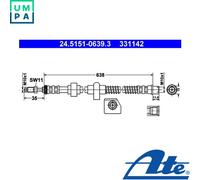 ATE 24.5151-0639.3 Brake hose