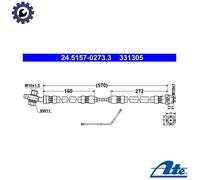 BRAKE HOSE 24.5157-0273.3 FOR BMW X5/SAV/E53 M57D30 M54B30 3.0L M57D30 2.9L 6cyl