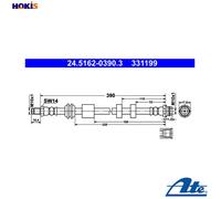 BRAKE HOSE 24.5162-0390.3 FOR FORD MONDEO/IV/Turnier S-MAX VOLVO S80/II XC70