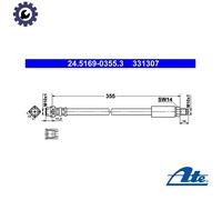 BRAKE HOSE 24.5169-0355.3 FOR BMW M51D25 2.5L M52B28 2.8L M57D30 2.9L 6cyl 7 E38