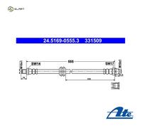 BRAKE HOSE 24.5169-0555.3 FOR BMW 7/E65/E66 M57D30 M54B30 N52B30A/BF 3.0L 6cyl