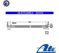 BRAKE HOSE 24.5172-0305.3 FOR MERCEDES-BENZ C-CLASS/T-Model SL E-CLASS 6.2L 8cyl