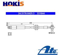 BRAKE HOSE 24.5176-0425.3 FOR OPEL CORSA/D/Hatchback/Van A14NEL D14NEJ 1.4L 4cyl