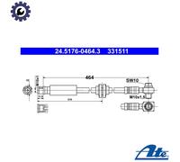 ATE 24.5176-0464.3 Brake hose