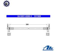 ATE 24.5201-0280.3 Brake hose