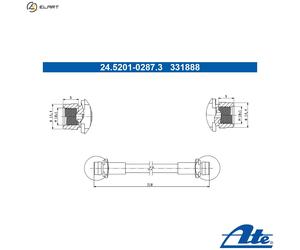 BRAKE HOSE 24.5201-0287.3 FOR TOYOTA M15A-FXE 1.5L 3cyl YARIS