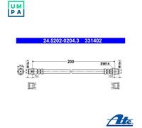 BRAKE HOSE 24.5202-0204.3 FOR BMW M41D17 1.7L M43B18 M42B18 M40B18 1.8L M44B19