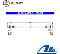 BRAKE HOSE 24.5229-0200.3 FOR RENAULT TRAFIC/III/Platform/Chassis/Bus/Van 2.0L