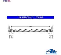 ATE Brake Hose 24.5229-0251.3 250 PEUGEOT: 807 MPV