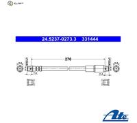 BRAKE HOSE 24.5237-0273.3 FOR AUDI 100/C4 500 A6/Sedan/S6 ACE/AAD/ABK/AAE 2.0L