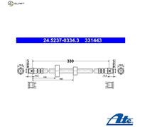 BRAKE HOSE 24.5237-0334.3 FOR VW CARAVELLE/EUROVAN/IV/Bus/TRANSPORTER/Mk 2.0L