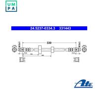 ATE 24.5237-0334.3 Brake Hose for VW