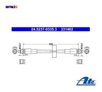 BRAKE HOSE 24.5237-0335.3 FOR AUDI BCZ/BAU/AKE 2.5L APB/BEL/BES/ARE 2.7L 6cyl
