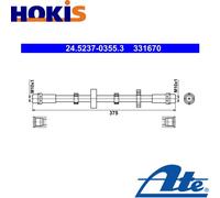 Brake Hose ATE 83.6255-0353.3 for TRANSPORTER T4 Bus 2.5 1990-2003