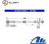 BRAKE HOSE 24.5241-0396.3 FOR OPEL ASTRA/G/Van/CLASSIC/Caravan/Hatchback 1.2L