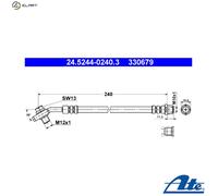 BRAKE HOSE 24.5244-0240.3 FOR AUDI A4/S4 AFY/AJL/APU/ANB/ARK/AWT/AEB/APT 1.8L A4