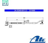 BRAKE HOSE 24.5248-0513.3 FOR HYUNDAI i20I G4LA 1.2L D4FB 1.6L D4FC/G4FA 1.4L