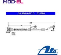 Fits ATE 24.5248-0513.3 BRAKE CABLE ELASTIC. HYUNDAI P. I20 1.1-1.6 CRDI 08-14 P
