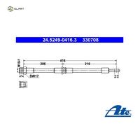 BRAKE HOSE 24.5249-0416.3 FOR MITSUBISHI SPACE/STAR/MPV CARISMA VOLVO 1.6L 4cyl