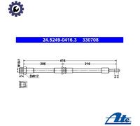 BRAKE HOSE 24.5249-0416.3 FOR VOLVO B4204T2/4204T3 1.9L 4cyl S40 I
