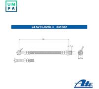 BRAKE HOSE 24.5275-0260.3 FOR MITSUBISHI OUTLANDER/III/Van ECLIPSE/CROSS ASX ASX