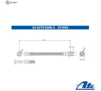 BRAKE HOSE 24.5275-0260.3 FOR MITSUBISHI OUTLANDER/III/Van ECLIPSE/CROSS ASX ASX