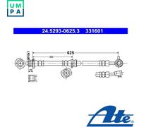 BRAKE HOSE 24.5293-0625.3 FOR NISSAN QASHQAI/II/VAN/SUV K9K872/646/636 1.5L 4cyl