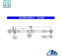 ATE 24.5293-0626.3 Brake hose