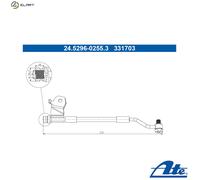 Flexible brake hose 24.5296-0255.3 ATE for HYUNDAI i20 I