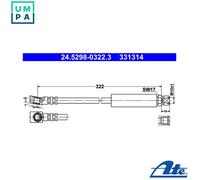 BRAKE HOSE FOR OPEL SAAB VAUXHALL VECTRA A HATCHBACK J89 X 17 DT C 18 NZ ATE