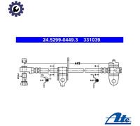 ATE Brake Hose 24.5299-0449.3 449 M10x1 Ford Transit Mk5 Van/Minibus/Platform/Chassis
