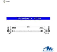 ATE Brake Hose 24.5305-0310.3 for Ford Fiesta IV & Sierra II
