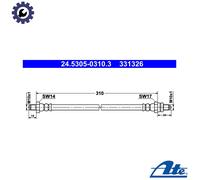 ATE Brake Hose 24.5305-0310.3 for Ford Fiesta IV & Sierra II