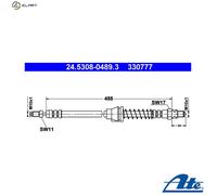 ATE Brake Hose 24.5308-0489.3 Flexible for Ford KA
