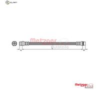 Flexible brake hose 4110214 METZGER for RENAULT OPEL NISSAN