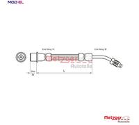 BRAKE HOSE 4111108 FOR PEUGEOT 407/SW 508/I CITROEN C5/III/Break C6 4HT 2.2L 407