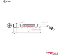 Flexible brake hose 4111109 METZGER for PEUGEOT CITROËN