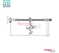 BRAKE HOSE 4116209 FOR MERCEDES-BENZ M 111.977 2.3L 4cyl M-CLASS 2.7L 5cyl 3.7L