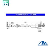 ATE 83.7188-0446.3 Brake hose