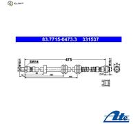 ATE 83.7715-0473.3 Brake hose