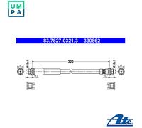 BRAKE HOSE 83.7827-0321.3 FOR FORD BAJA 1.3L F6JA/F6JB 1.4L HHJB/HHJAFYJC 1.6L