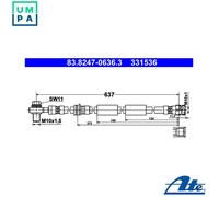 ATE 83.8247-0636.3 Brake hose