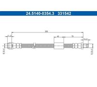 Brake Hose ATE 24.5140-0354.3 for MERCEDES-BENZ CLS (C218) 3 2011-2014